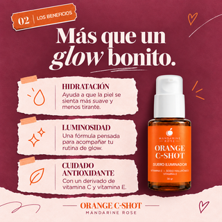 Orange C Shot | Suero de vitamina C + Ácido hialurónico + Vitamina E